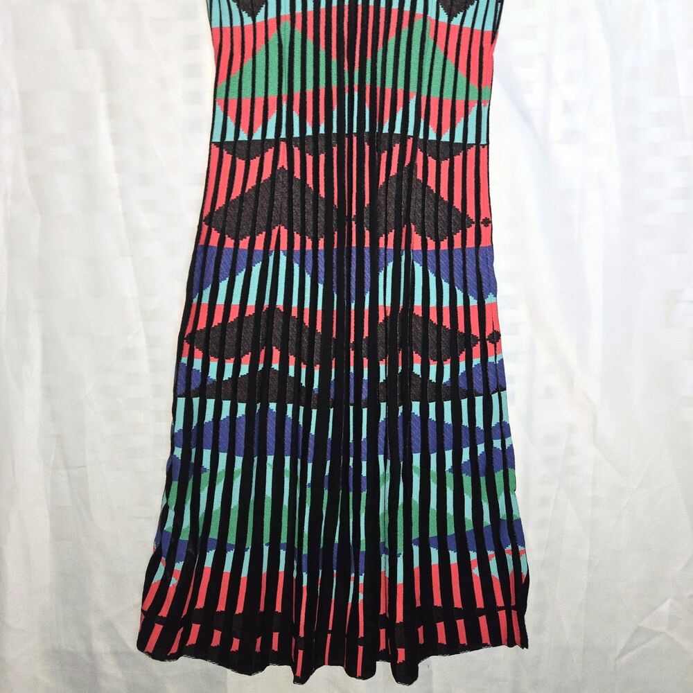 ALDO MARTINS Dress Atria Knit Black/Red/Blue/Green Midi Women Size Small NEW NWT - Picture 10 of 10